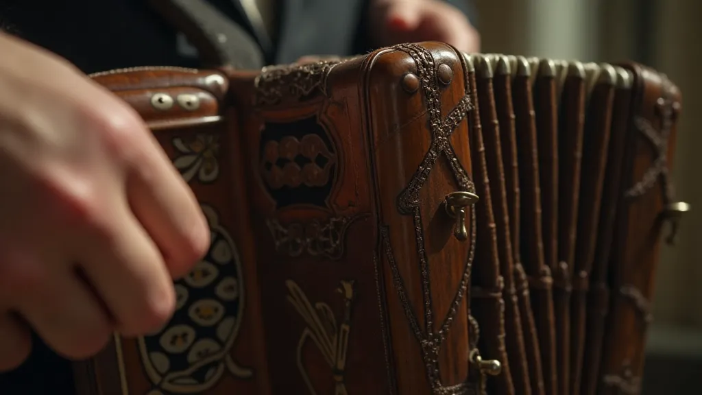 Detail of an antique accordion bellows