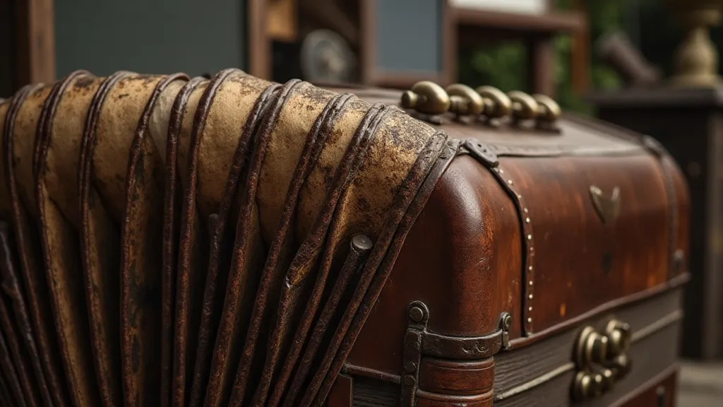Detail of an antique accordion