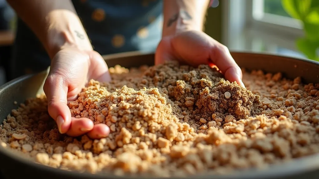 Mixing coco coir, perlite and vermicast