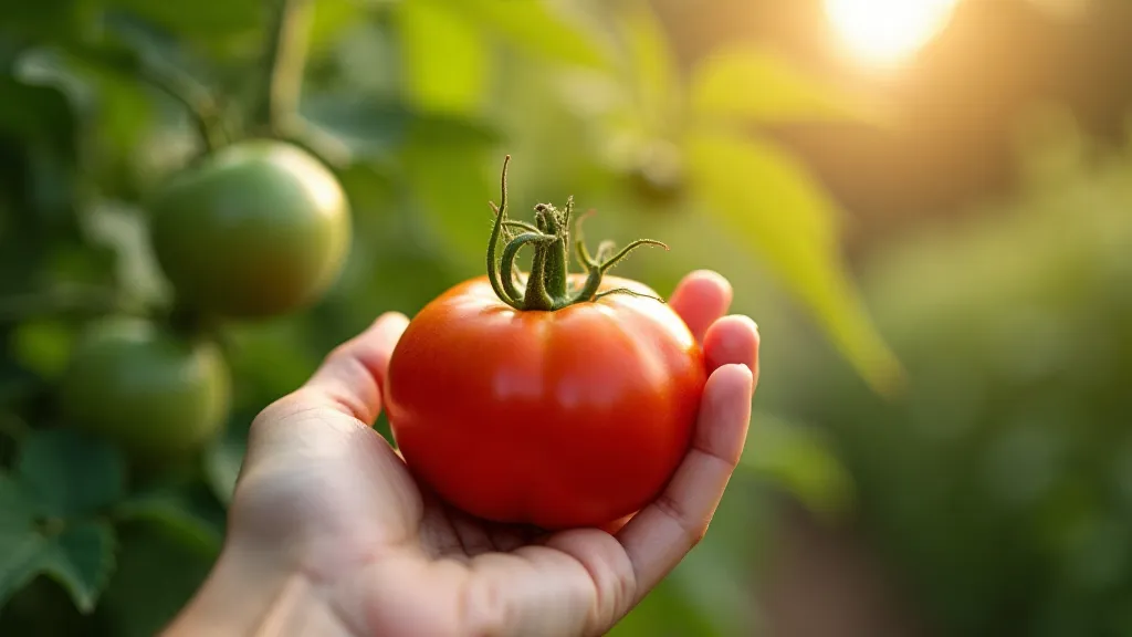 A ripe heirloom tomato