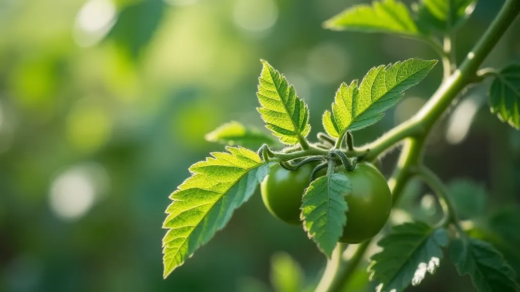 Healthy tomato leaves