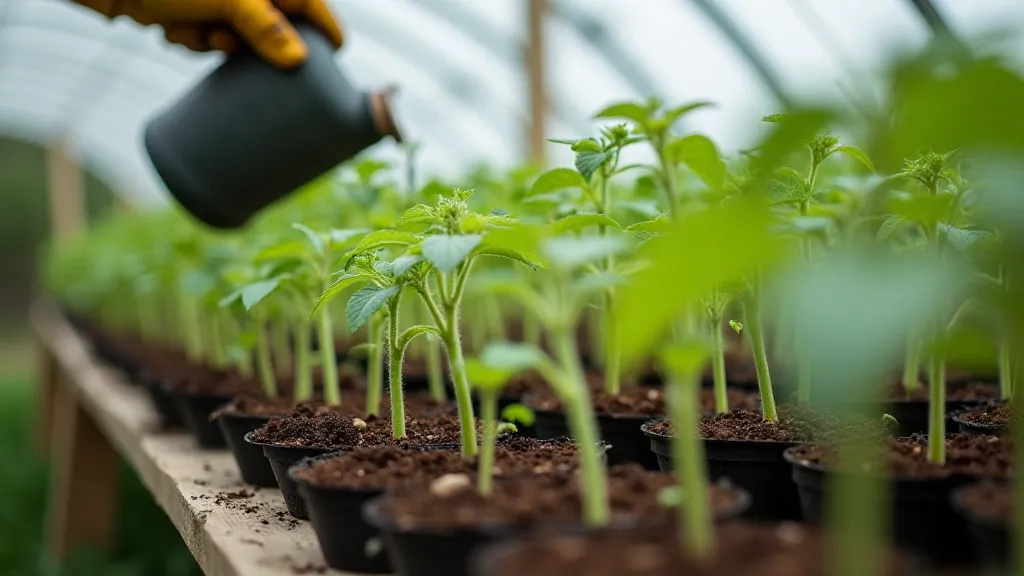 Heirloom tomato seedlings in peat pots
